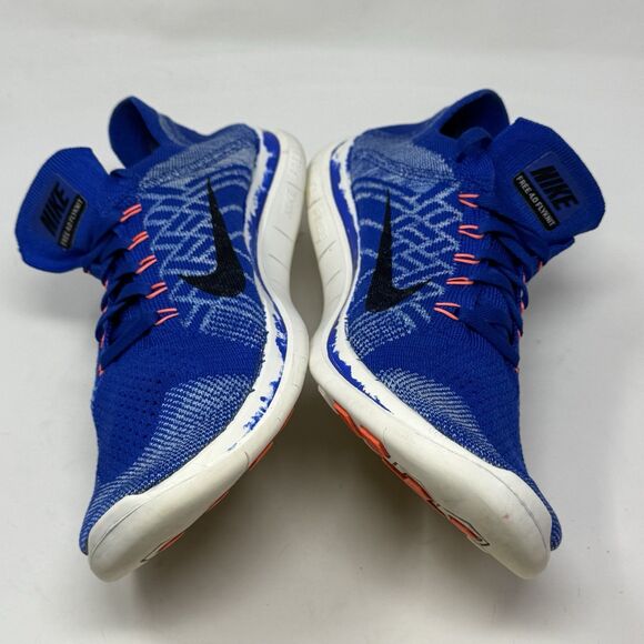 Nike Free 4.0 Flyknit Sneakers Womens 12 Blue Running Shoes Racer Barefoot - Picture 8 of 16